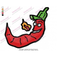 Red Pepper Vegetable Embroidery Design